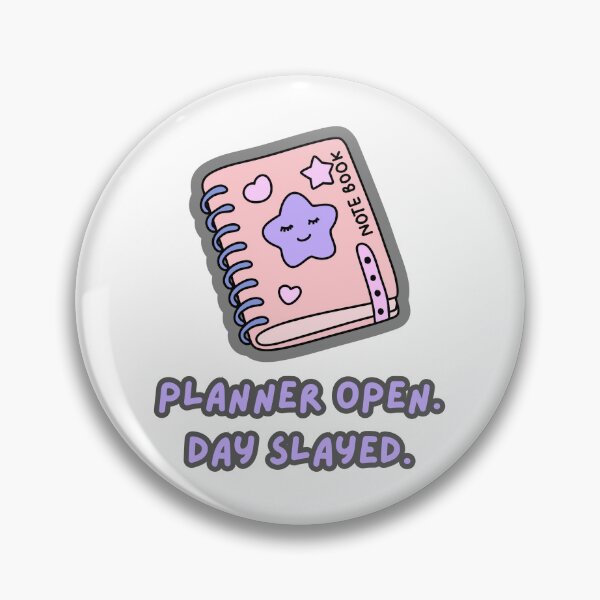 Item preview, Planner Open Day Slayed | Cute Productivity Boss Babe Quote with Notebook designed and sold by The Sticker Cove.