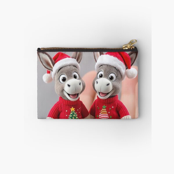 Item preview, Cute Donkeys in Christmas Hats and Red Sweaters in Palm of Hand designed and sold by acceleratorhams.