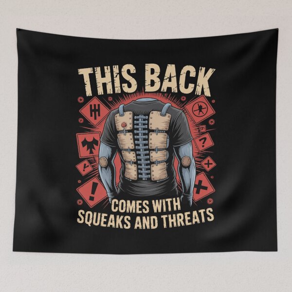 Item preview, This Back Comes With Squeaks and Threats designed and sold by SignumShop.