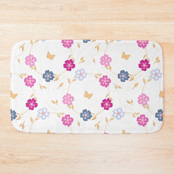 Item preview, Digital Floral pattern with flowers and gold butterfly designed and sold by expresivedesign.