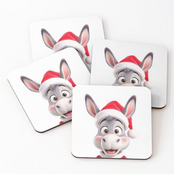 Item preview, Donkey in Christmas Hat and Red Sweater Holiday Animal Art designed and sold by acceleratorhams.