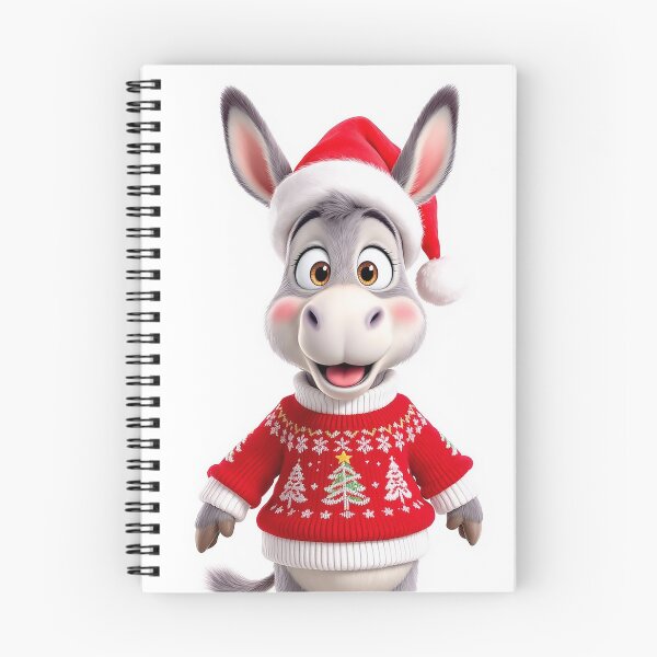 Item preview, Donkey in Christmas Hat and Red Sweater Holiday Animal Art designed and sold by acceleratorhams.