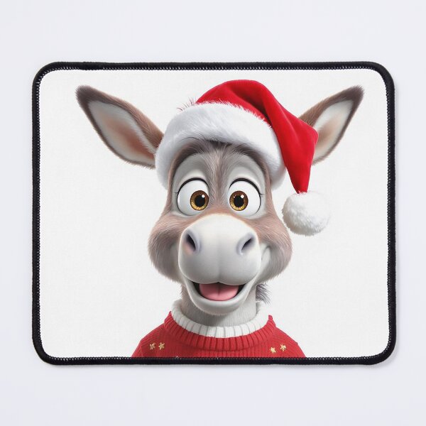 Item preview, Christmas Donkey in Festive Hat and Red Sweater Holiday Animal Art designed and sold by acceleratorhams.