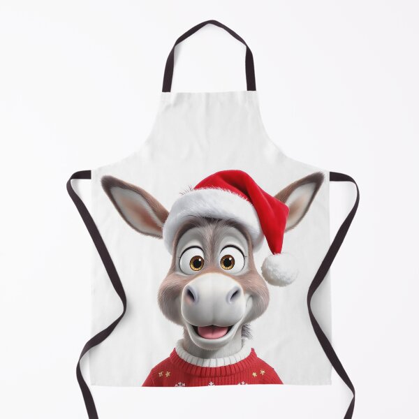 Item preview, Christmas Donkey in Festive Hat and Red Sweater Holiday Animal Art designed and sold by acceleratorhams.