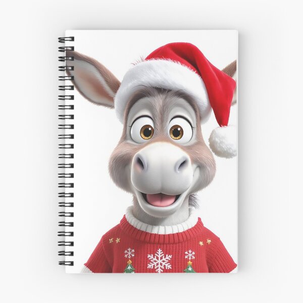 Item preview, Christmas Donkey in Festive Hat and Red Sweater Holiday Animal Art designed and sold by acceleratorhams.
