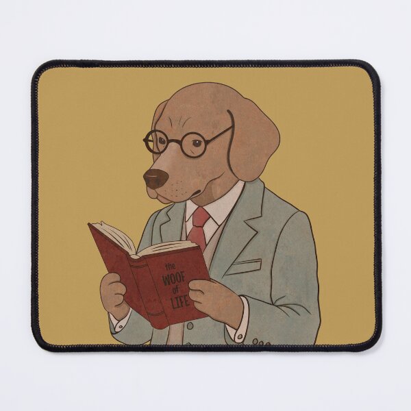 Item preview, The Woof Of Life - Dog Reading a Book designed and sold by ellealsopaints.