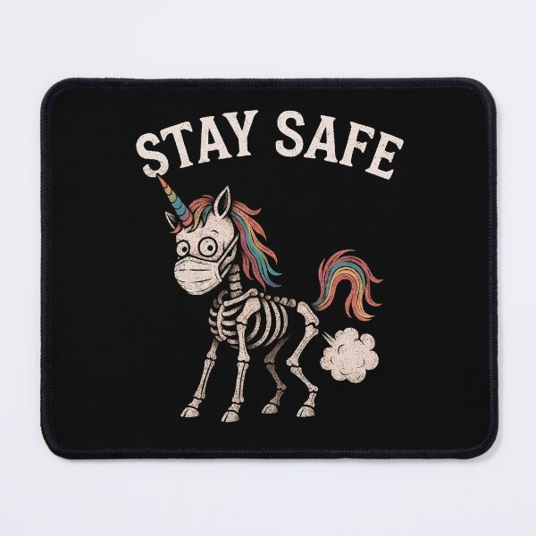 Item preview, Stay Safe – Gothic Skeleton Unicorn Farting designed and sold by SoulOfTrees.