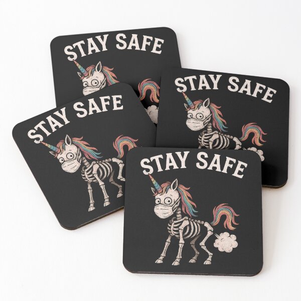 Item preview, Stay Safe – Gothic Skeleton Unicorn Farting designed and sold by SoulOfTrees.
