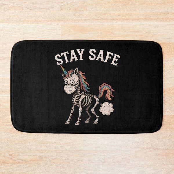 Item preview, Stay Safe – Gothic Skeleton Unicorn Farting designed and sold by SoulOfTrees.