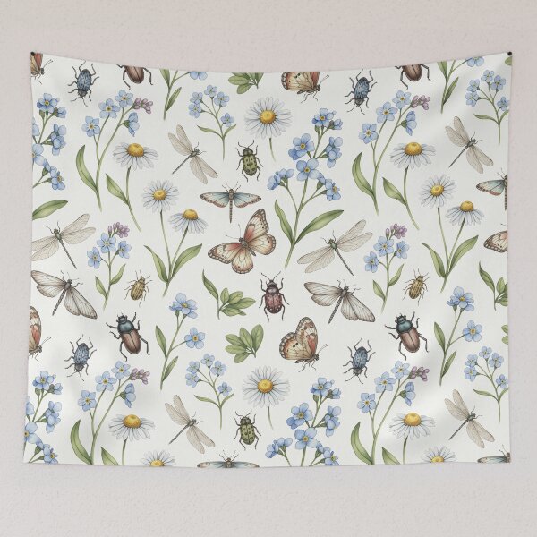 Item preview, Meadow Whimsy – Floral and Insect Watercolor Pattern designed and sold by MerchYouSearch.