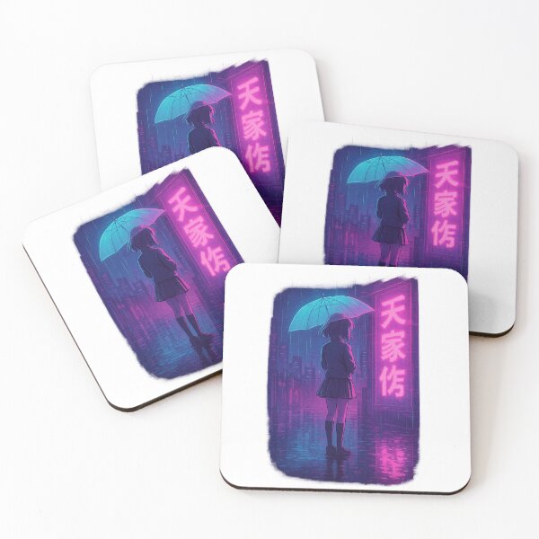 Item preview, Rain Reflection Anime Aesthetic Vaporwave Art - Neo Tokyo Nights  designed and sold by Domci.