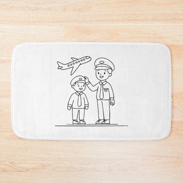 Item preview, pilot helping a child try on a captain’s hat designed and sold by rasagamastore.