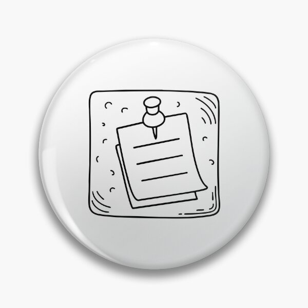 Item preview, pin holding a note on a corkboard designed and sold by rasagamastore.