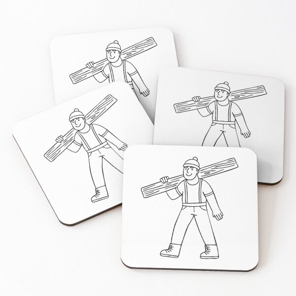 Item preview, lumberjack carrying a long plank on his shoulder designed and sold by rasagamastore.