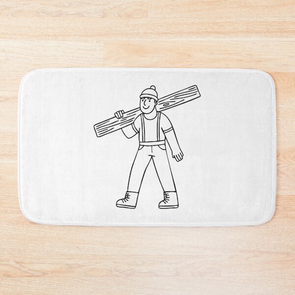 Item preview, lumberjack carrying a long plank on his shoulder designed and sold by rasagamastore.
