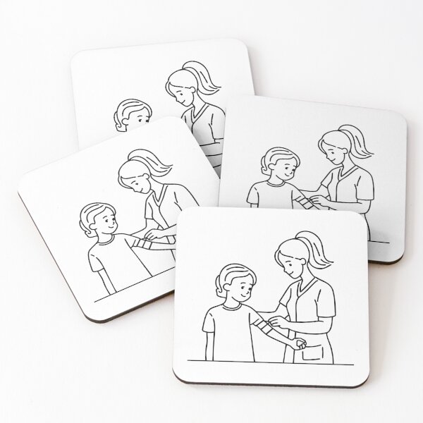 Item preview, nurse applying a medical plaster to an injured kid hand designed and sold by rasagamastore.