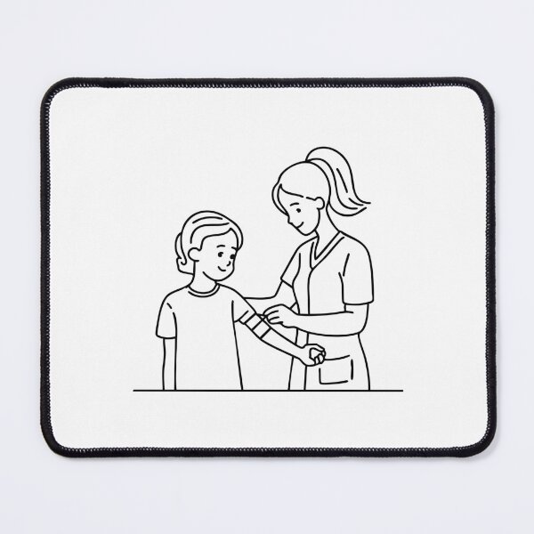 Item preview, nurse applying a medical plaster to an injured kid hand designed and sold by rasagamastore.