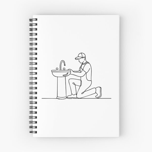 Item preview, plumber kneeling while fixing a bathroom sink designed and sold by rasagamastore.