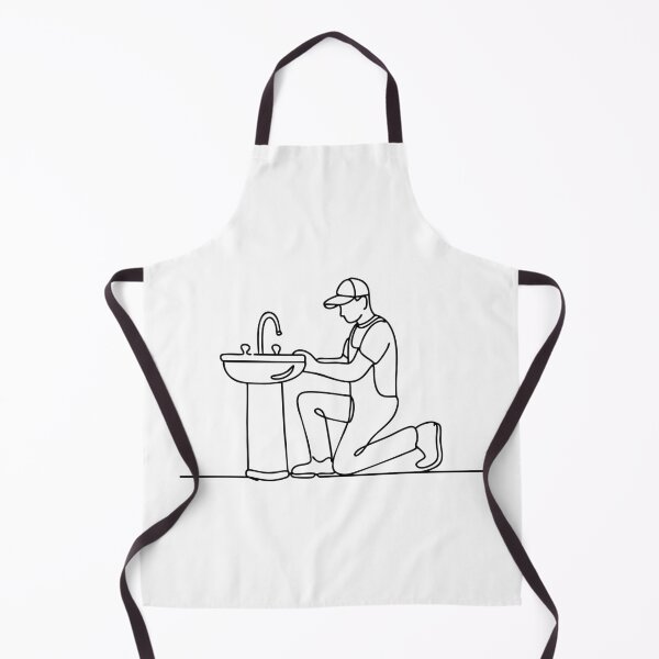 Item preview, plumber kneeling while fixing a bathroom sink designed and sold by rasagamastore.