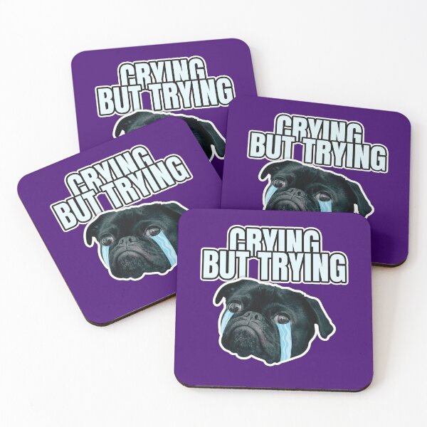 Item preview, Crying but trying designed and sold by TAP INTO MY BRAIN - Menopause and Strength Humor.