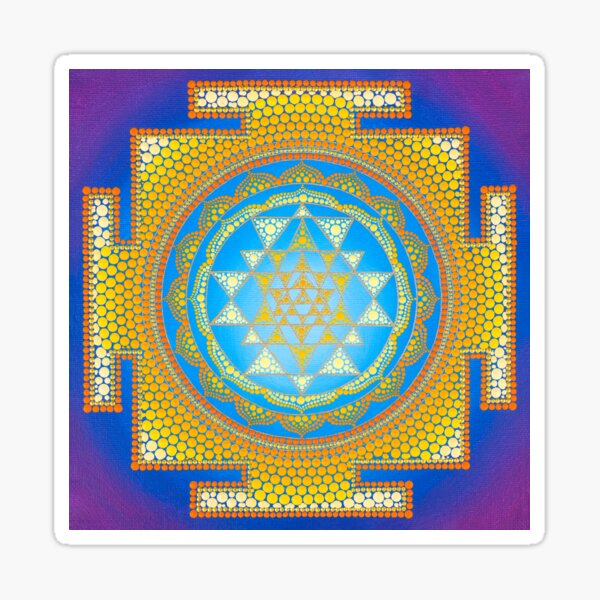 Sri Yantra painting on canvas Sticker