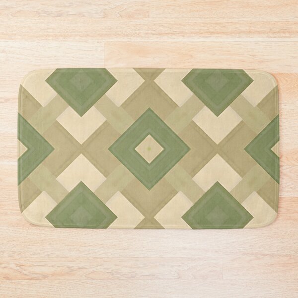 Item preview, Mid Century Modern Geometric Abstract  Diamond Pattern Green designed and sold by Prints and Lifestyle.
