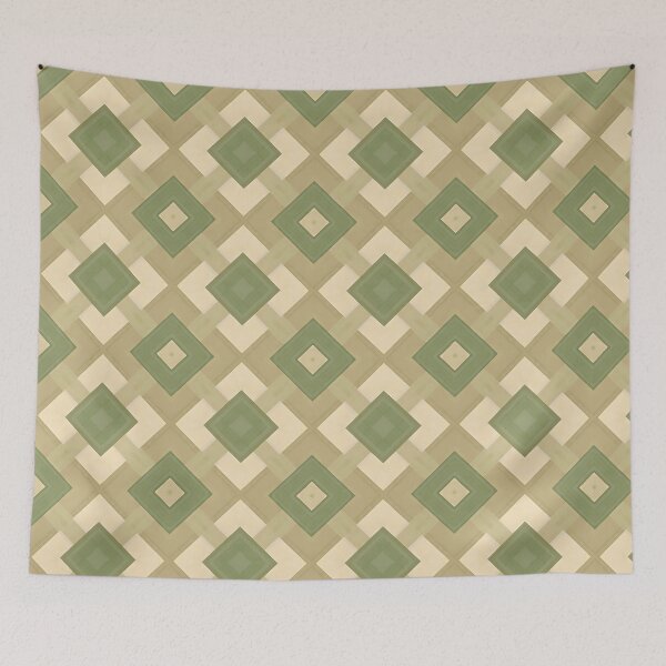 Artikelvorschau, Mid Century Modern Geometrisches Abstraktes Rautenmuster Grün entworfen und verkauft von Prints and Lifestyle.