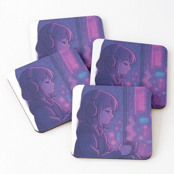 Artikelvorschau, Anime Girl in Neon Rain Window Light – Window Glow – Neo Tokyo Nights entworfen und verkauft von Domci.