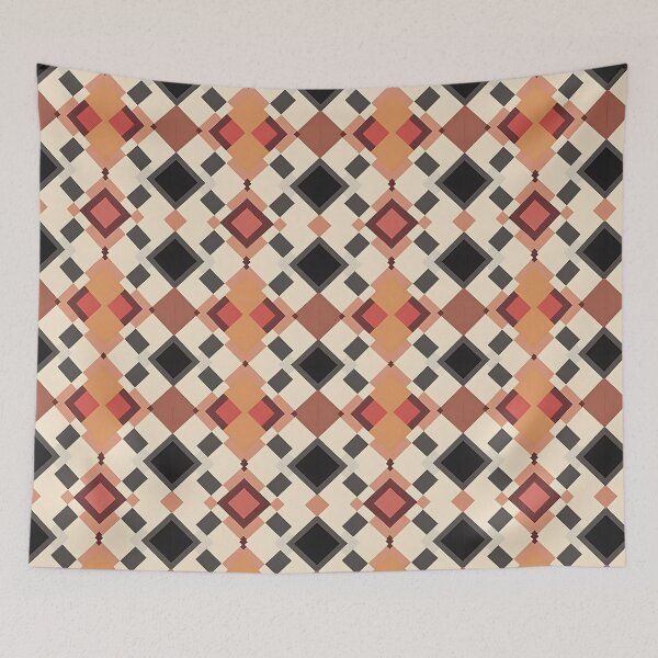 Artikelvorschau, Mid Century Modern Rautenmuster Rot entworfen und verkauft von Prints and Lifestyle.