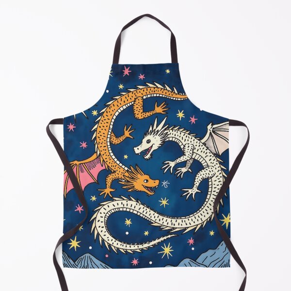 Item preview, Yin Yang Dragons in Night Sky Fantasy Art with Stars and Mountains designed and sold by TeeWyrm.