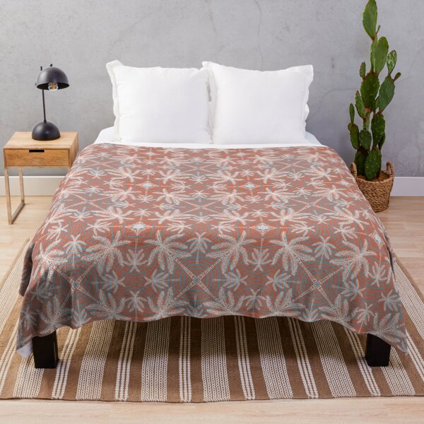 Item preview, Boho Tropic Mandala – Palm Tree Pattern in Coral & Slate designed and sold by PrarthanaA.