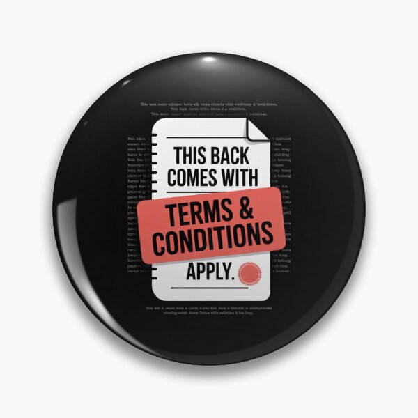 Item preview, This Back Comes with Terms & Conditions designed and sold by SignumShop.