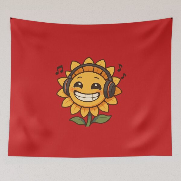 Item preview, Happy Sunflower Headphones Music Art designed and sold by Yuliya Brush.