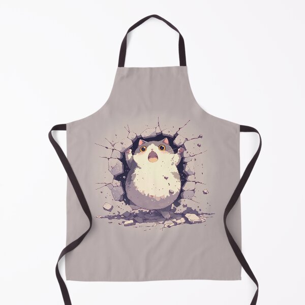 Item preview, Chubby Cat Breaks Through Wall – Cute Comic Explosion designed and sold by Windy-market.