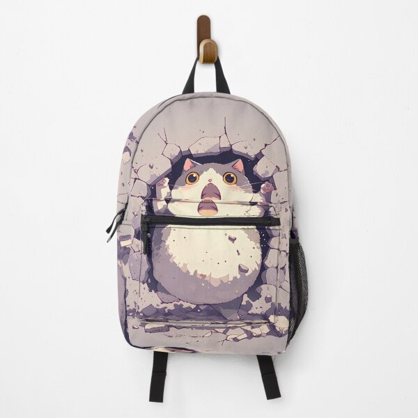 Item preview, Chubby Cat Breaks Through Wall – Cute Comic Explosion designed and sold by Windy-market.