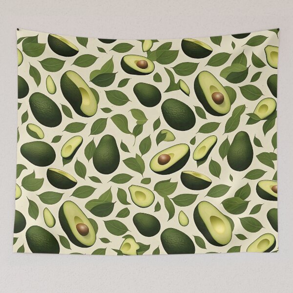 Item preview, Fresh Green Avocado and Leaves Pattern designed and sold by Found Dream.