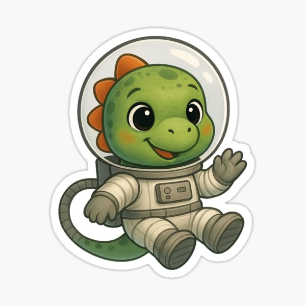 Vista previa del artículo con la obra «Arte de astronauta, dinosaurio y explorador espacial en acuarela», diseñado y vendido por WilasineeJeera.