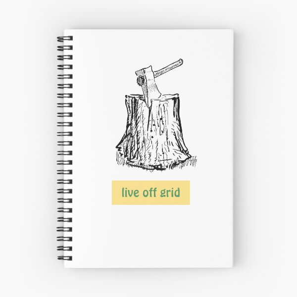 Item preview, Live Off Grid – Axe and Tree Stump Survival Sketch designed and sold by darkGreen-ivies.
