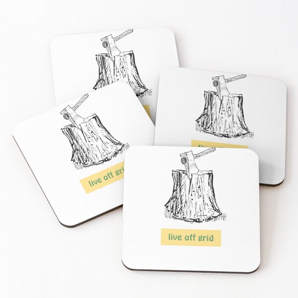Item preview, Live Off Grid – Axe and Tree Stump Survival Sketch designed and sold by darkGreen-ivies.