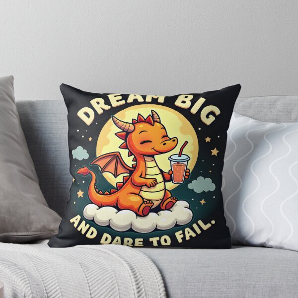 Item preview, Dream Big and Dare to Fail – Whimsical Cloud-Sipping Dragon Design designed and sold by TeeWyrm.