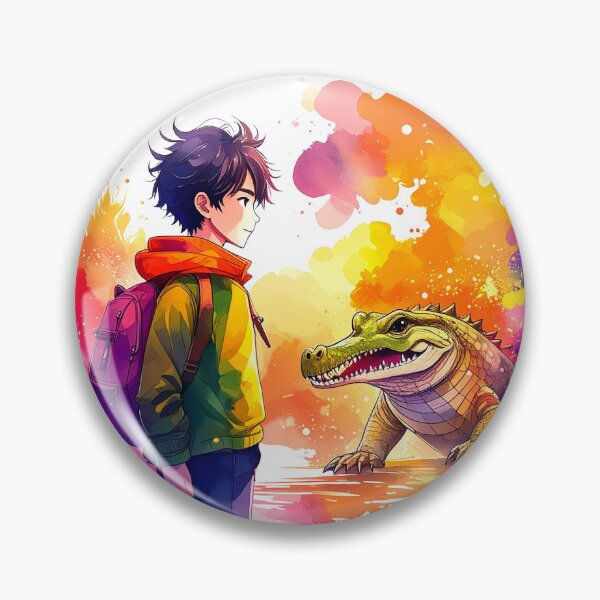 Item preview, AI Generated Art Anime Boy with Crocodile designed and sold by Phloxy-Fables.