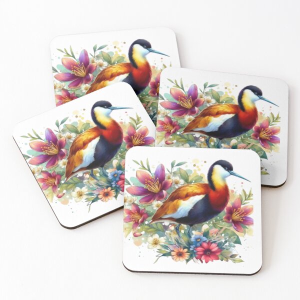 Item preview, A beautiful Jacana with various leaves and pretty flowers designed and sold by Marcoshop10.