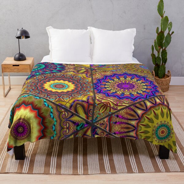 Item preview, Golden Rainbow Fractal Mandala Triangles designed and sold by Warren Paul Harris.