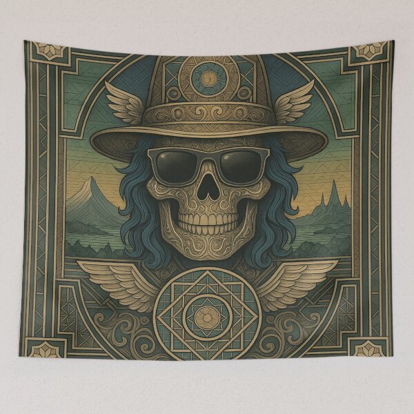 Item preview, Vintage Mandala Sugar Skull with Wings designed and sold by Bernd Friese.