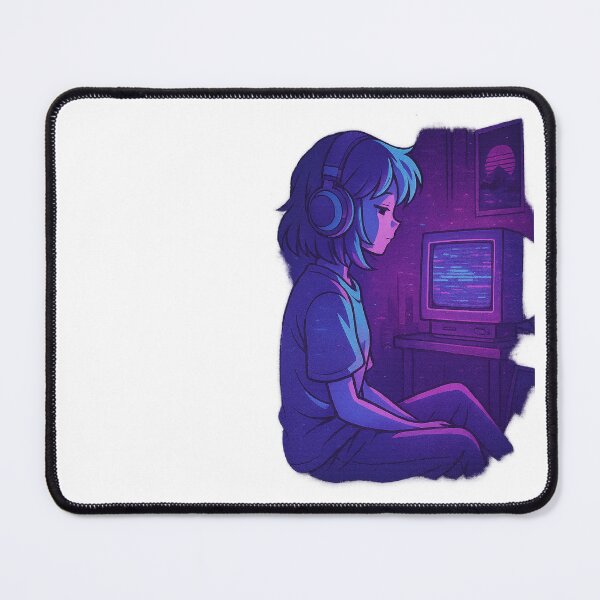 Item preview, Anime Girl with Headphones and CRT Screen – CRT Dreamer – Neo Tokyo Nights designed and sold by Domci.