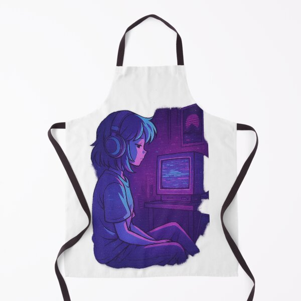 Item preview, Anime Girl with Headphones and CRT Screen – CRT Dreamer – Neo Tokyo Nights designed and sold by Domci.