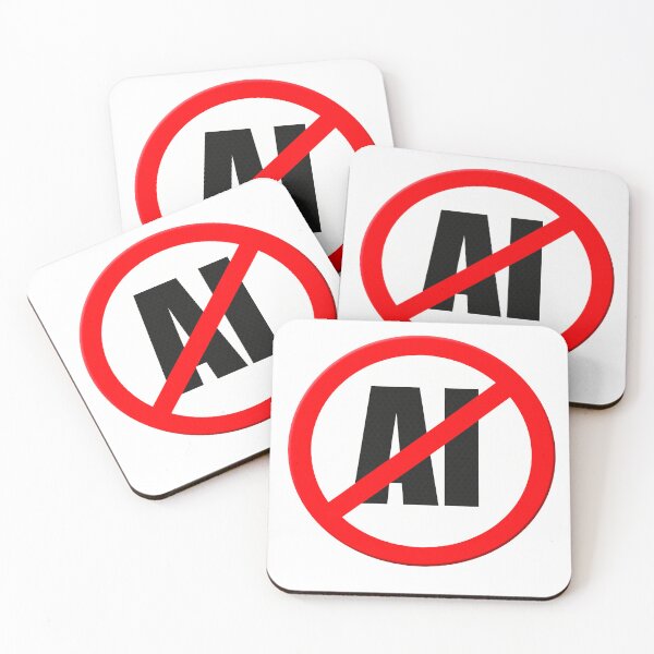 Item preview, Warning sign with the letters AI - Artificial intelligence prohibited. designed and sold by funkyworm.
