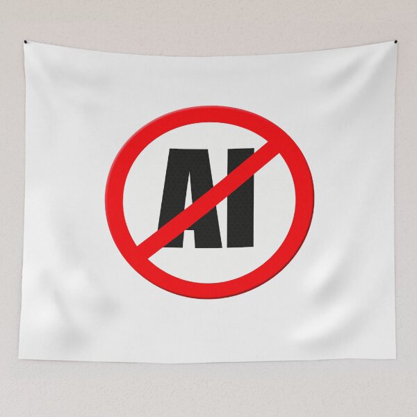 Item preview, Warning sign with the letters AI - Artificial intelligence prohibited. designed and sold by funkyworm.