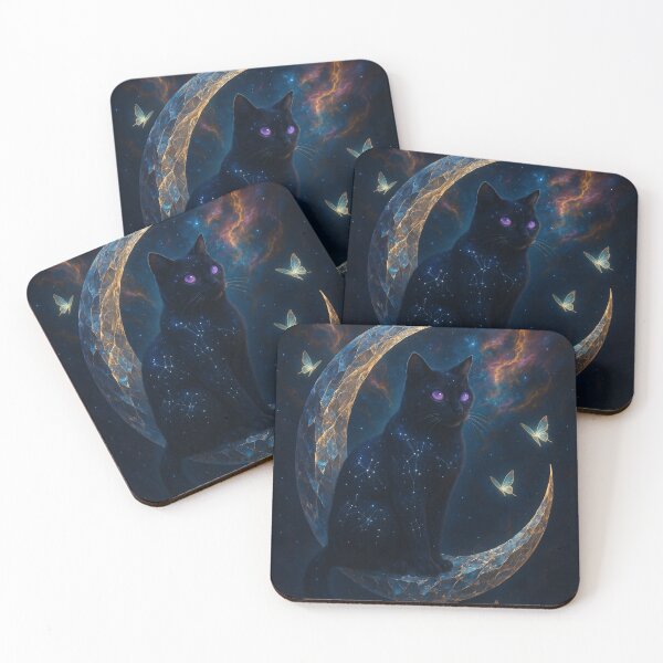 Item preview, Astral Familiar: Cosmic Cat on a Crystal Moon designed and sold by OandSDesigns23.