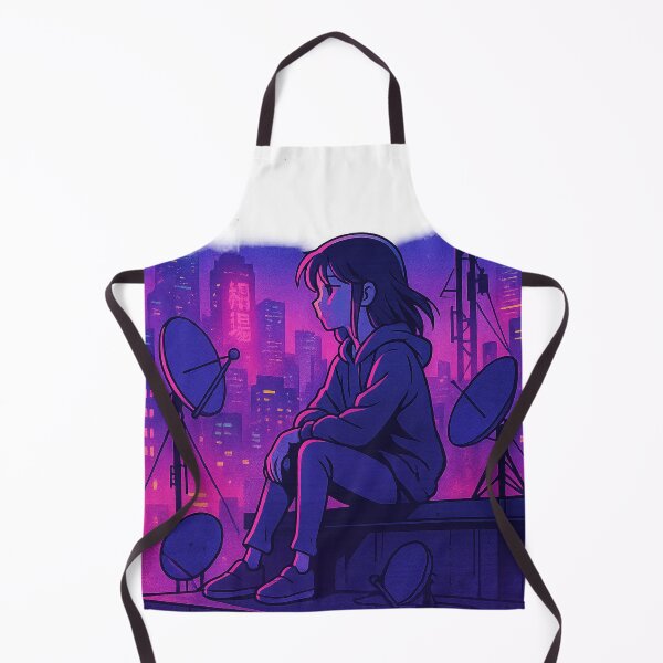 Item preview, Anime Rooftop Vibes in Neon Skyline – Rooftop Signals – Neo Tokyo Nights designed and sold by Domci.